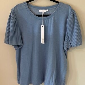 Jane and Delancey Light Blue Short Sleeve Top